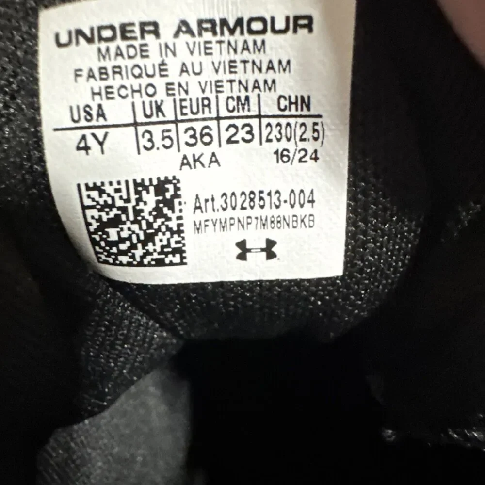 Under Armour UA GS Lockdown 7 Black/Black Kids 4Y New